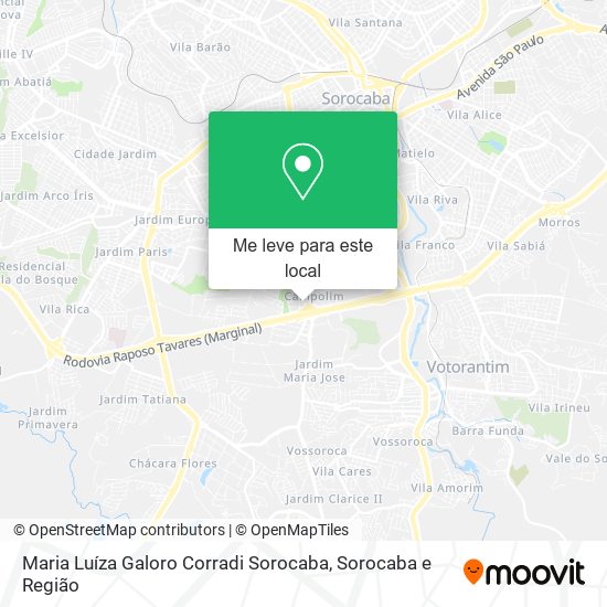 Maria Luíza Galoro Corradi Sorocaba mapa