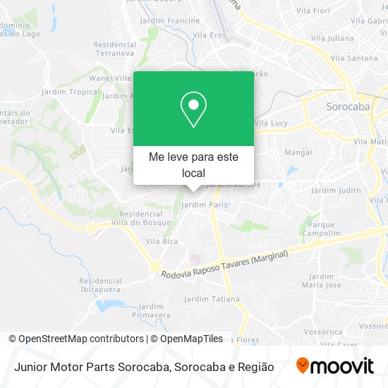 Junior Motor Parts Sorocaba mapa