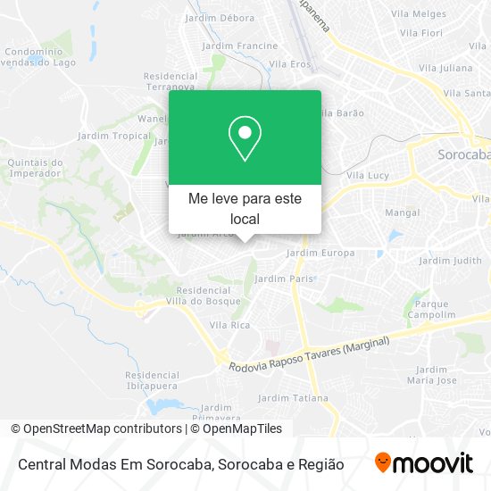 Central Modas Em Sorocaba mapa