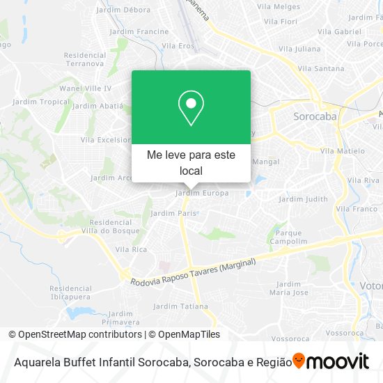 Aquarela Buffet Infantil Sorocaba mapa