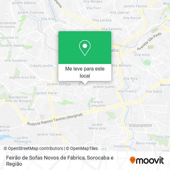 Feirão de Sofas Novos de Fábrica mapa