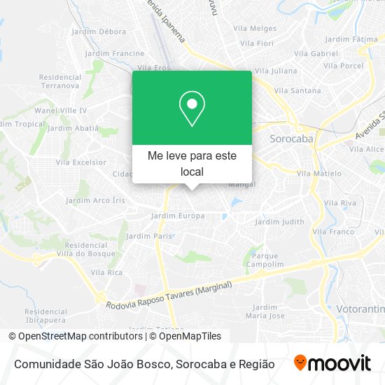 Comunidade São João Bosco mapa