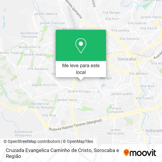 Cruzada Evangelica Caminho de Cristo mapa
