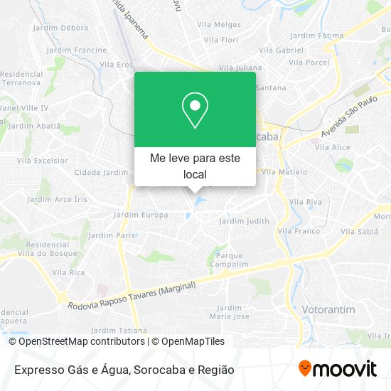 Expresso Gás e Água mapa