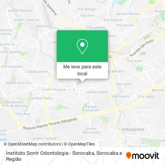 Instituto Sorrir Odontologia - Sorocaba mapa