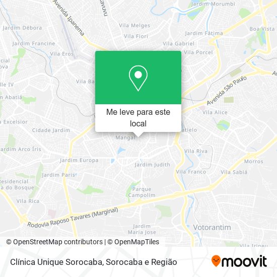 Clínica Unique Sorocaba mapa