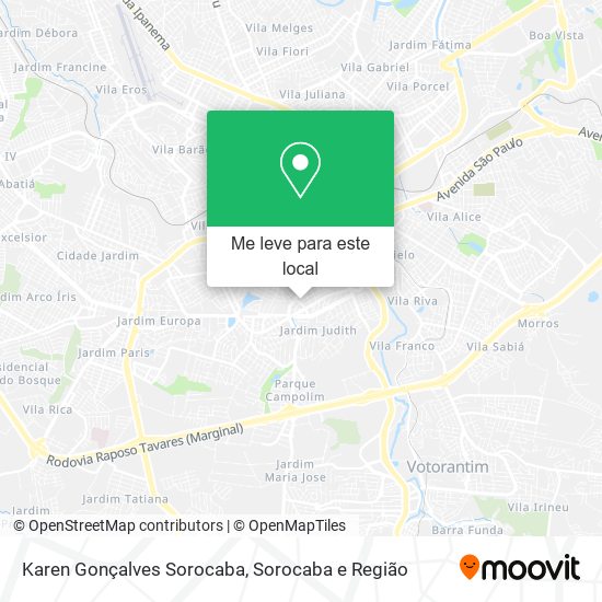 Karen Gonçalves Sorocaba mapa