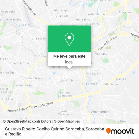 Gustavo Ribeiro Coelho Quirino Sorocaba mapa