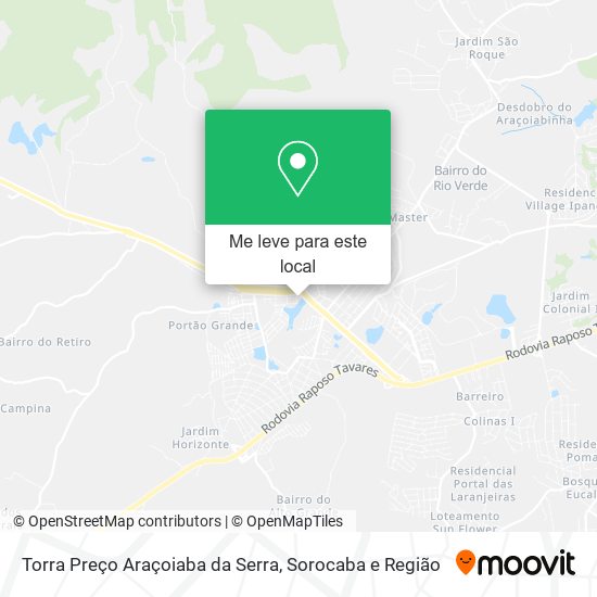 Torra Preço Araçoiaba da Serra mapa
