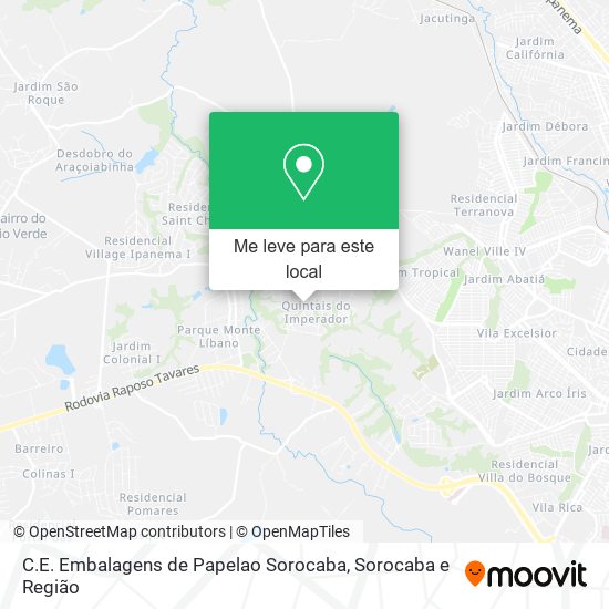 C.E. Embalagens de Papelao Sorocaba mapa