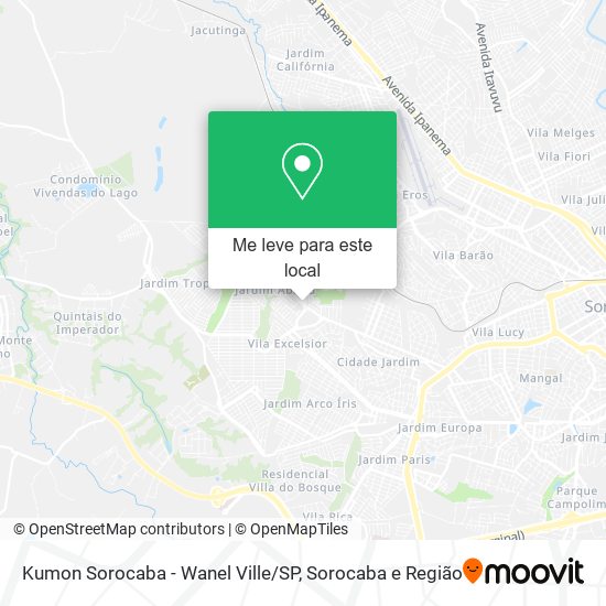 Kumon Sorocaba - Wanel Ville / SP mapa