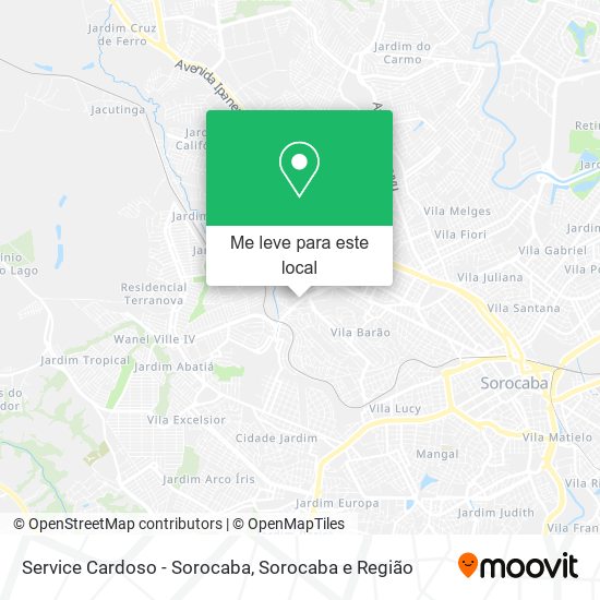 Service Cardoso - Sorocaba mapa