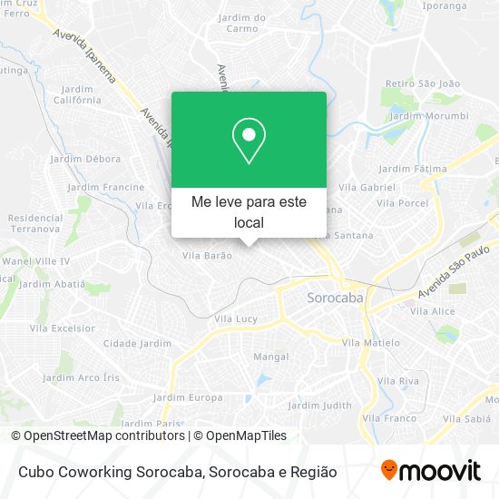 Cubo Coworking Sorocaba mapa