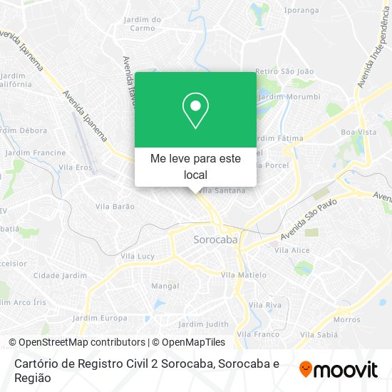 Cartório de Registro Civil 2 Sorocaba mapa