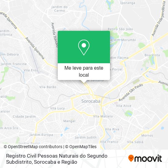 Registro Civil Pessoas Naturais do Segundo Subdistrito mapa