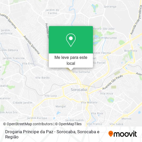 Drogaria Príncipe da Paz - Sorocaba mapa