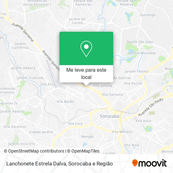 Lanchonete Estrela Dalva mapa