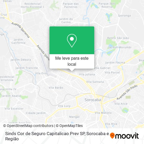 Sinds Cor de Seguro Capitalicao Prev SP mapa