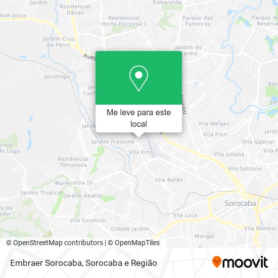Embraer Sorocaba mapa
