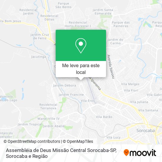 Assembléia de Deus Missão Central Sorocaba-SP mapa