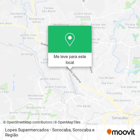 Lopes Supermercados - Sorocaba mapa