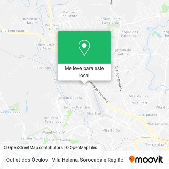 Outlet dos Óculos - Vila Helena mapa