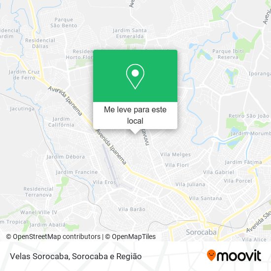 Velas Sorocaba mapa