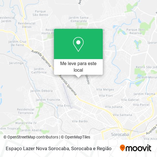 Espaço Lazer Nova Sorocaba mapa