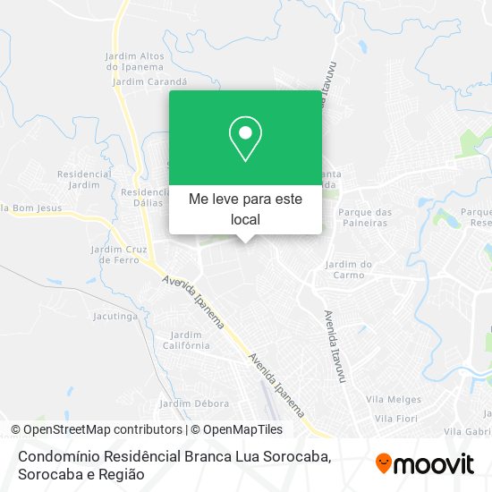 Condomínio Residêncial Branca Lua Sorocaba mapa