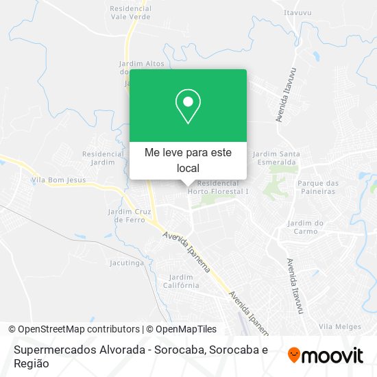 Supermercados Alvorada - Sorocaba mapa