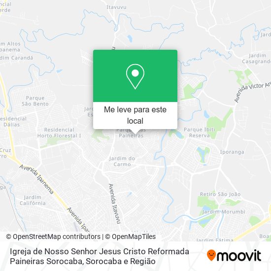 Igreja de Nosso Senhor Jesus Cristo Reformada Paineiras Sorocaba mapa