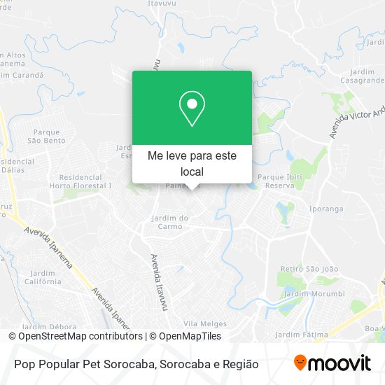 Pop Popular Pet Sorocaba mapa