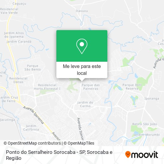 Ponto do Serralheiro Sorocaba - SP mapa
