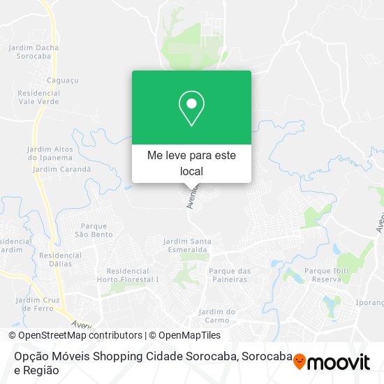 Opção Móveis Shopping Cidade Sorocaba mapa