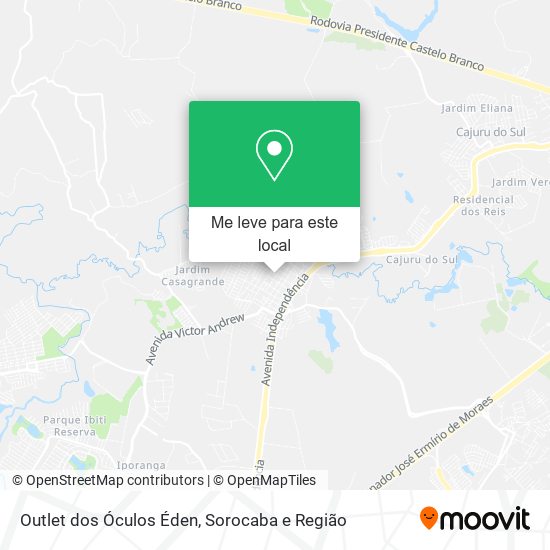 Outlet dos Óculos Éden mapa