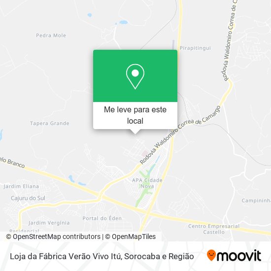 Loja da Fábrica Verão Vivo Itú mapa