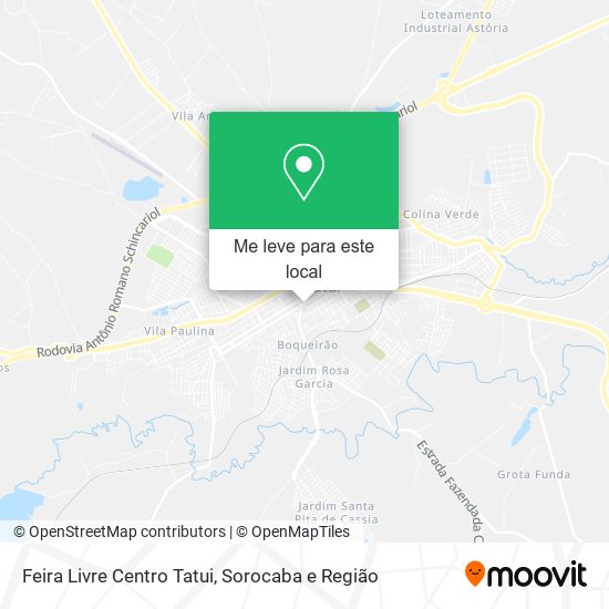 Feira Livre Centro Tatui mapa