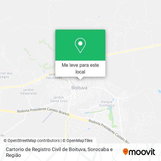 Cartorio de Registro Civil de Boituva mapa
