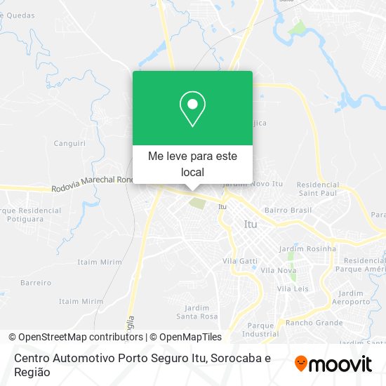 Centro Automotivo Porto Seguro Itu mapa