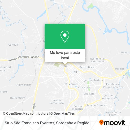 Sítio São Francisco Eventos mapa