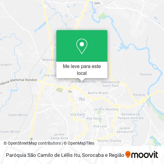 Paróquia São Camilo de Léllis Itu mapa