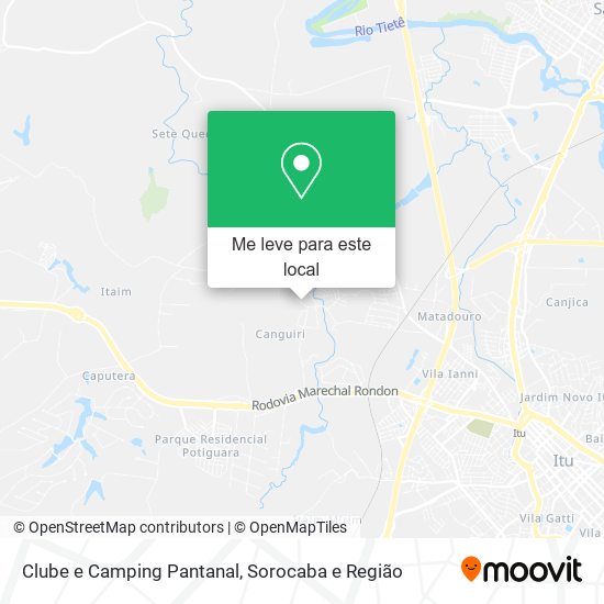 Clube e Camping Pantanal mapa