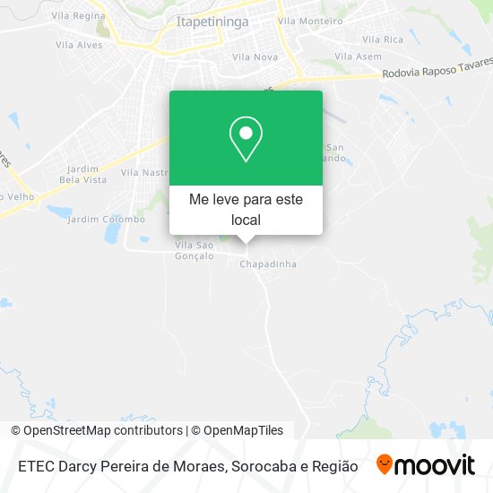 ETEC Darcy Pereira de Moraes mapa