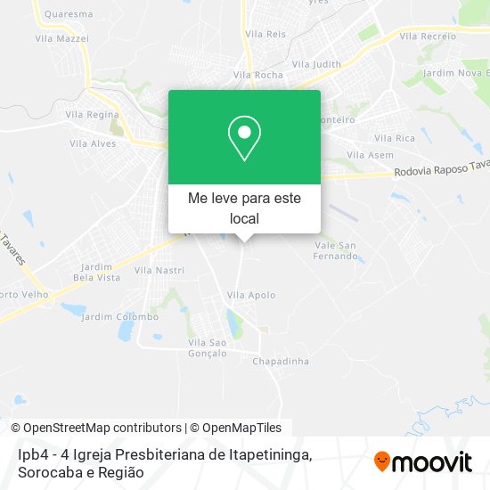 Ipb4 - 4 Igreja Presbiteriana de Itapetininga mapa