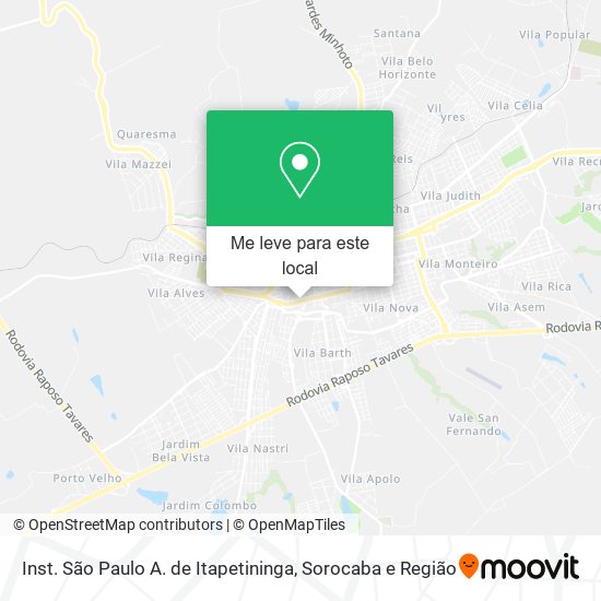 Inst. São Paulo A. de Itapetininga mapa