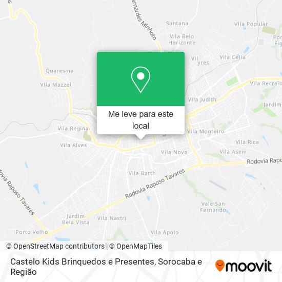 Castelo Kids Brinquedos e Presentes mapa