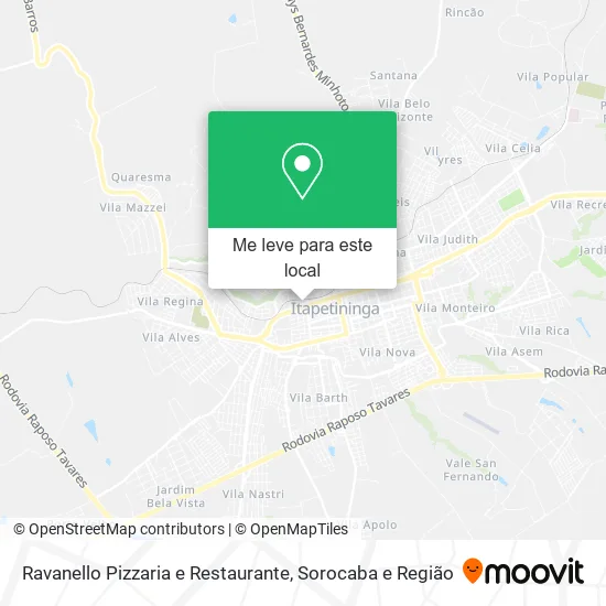 Ravanello Pizzaria e Restaurante mapa