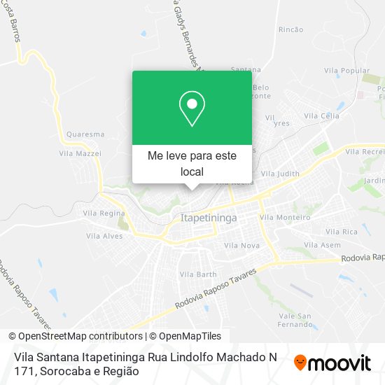 Vila Santana Itapetininga Rua Lindolfo Machado N 171 mapa