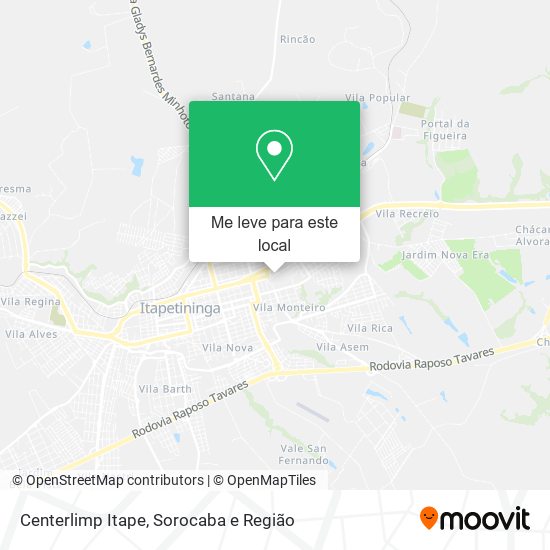 Centerlimp Itape mapa