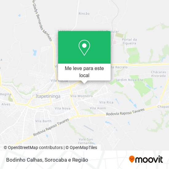 Bodinho Calhas mapa